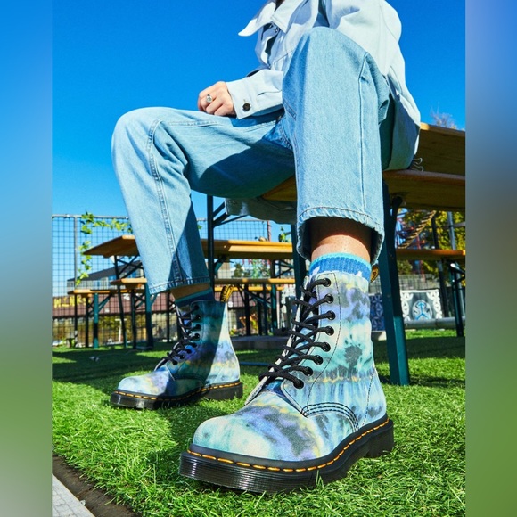 Doc Martens 1460 Tie Dye Pascal Leather Boots - Picture 2 of 11
